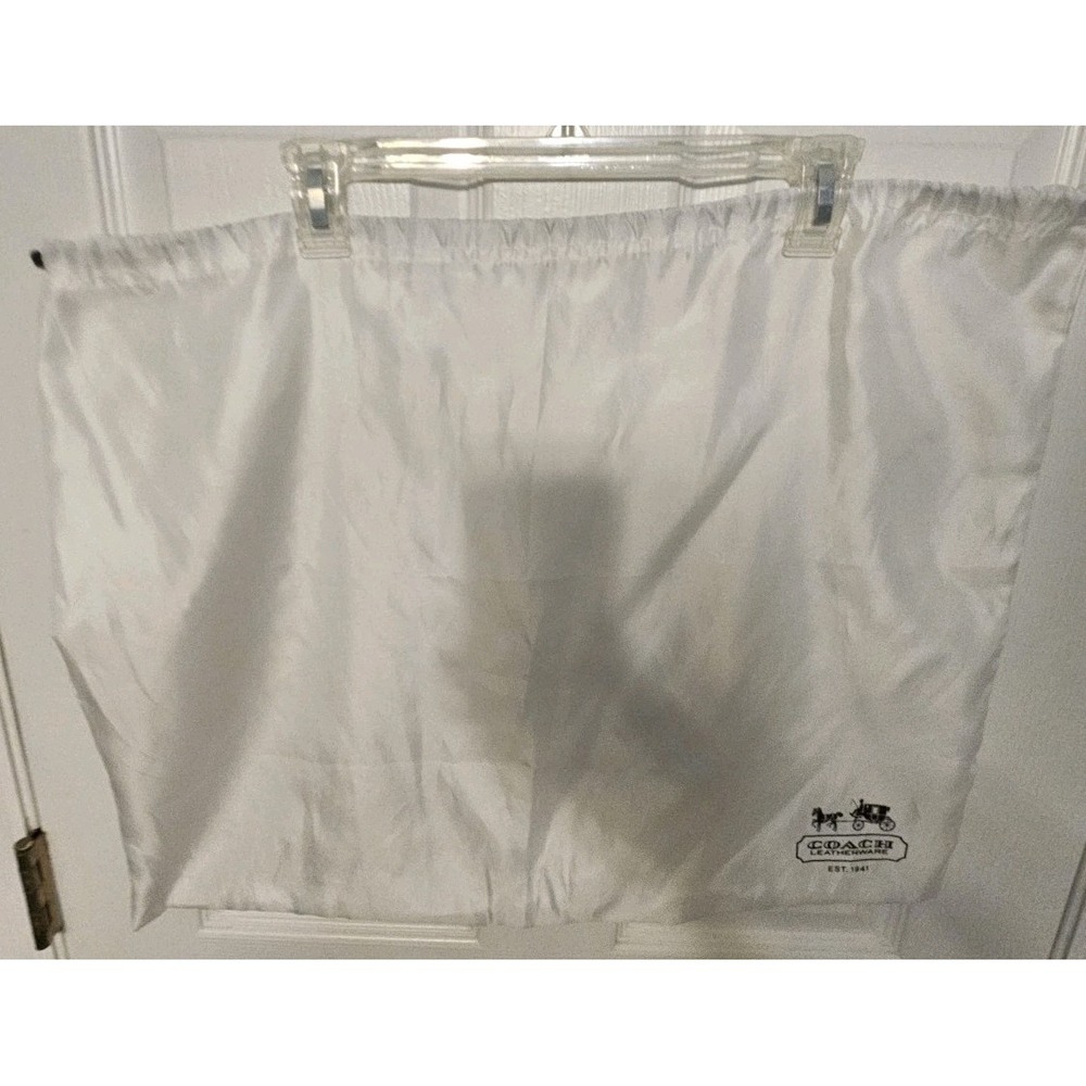 Authentic Large Coach Satin Dust Bag 23x19 Ivory Drawstring Cover